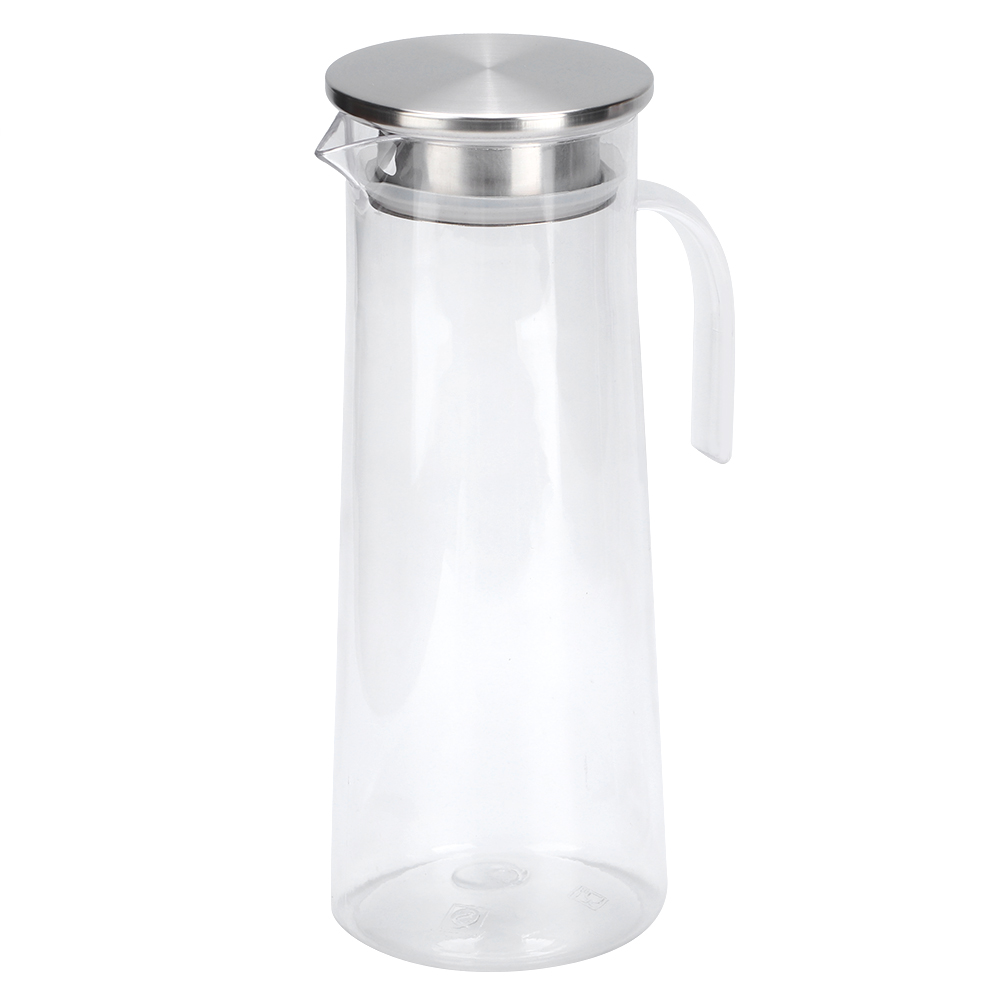 1,2-liter-saftflasche Aus Transparentem Acryl, Kaltwasserkrug Für Bar Oder Zuhause, Edelstahldeckel