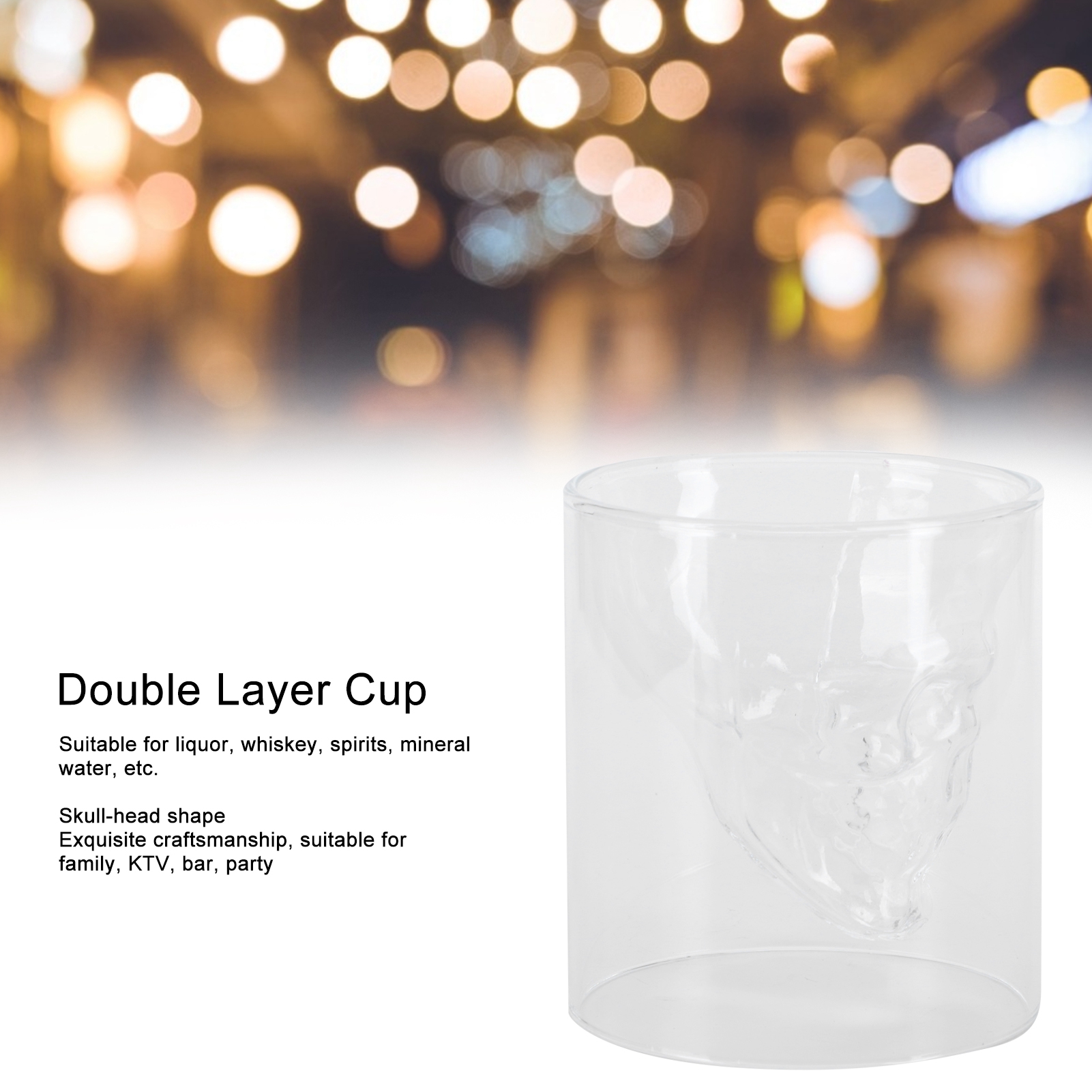 250-ml-weinglas, Innovativer Doppelwandiger, Schädelförmiger Bierkrug Für Bar/karaoke/club