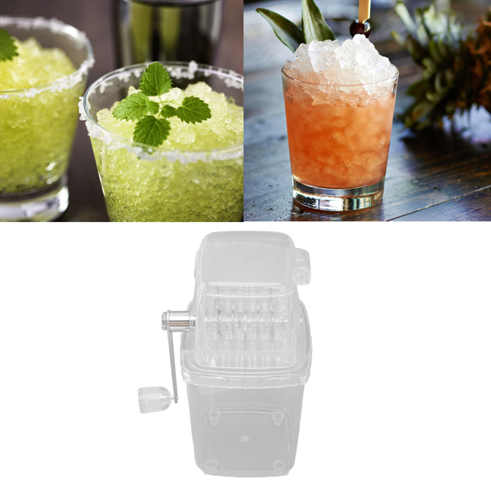 Kleiner, Manueller Eiscrusher Für Den Hausgebrauch, Multifunktionaler Eiscrusher Mit Handkurbel, Gewerblicher Eiscrusher, Hausgemachte Eis-/smoothie-maschine, Transparent.