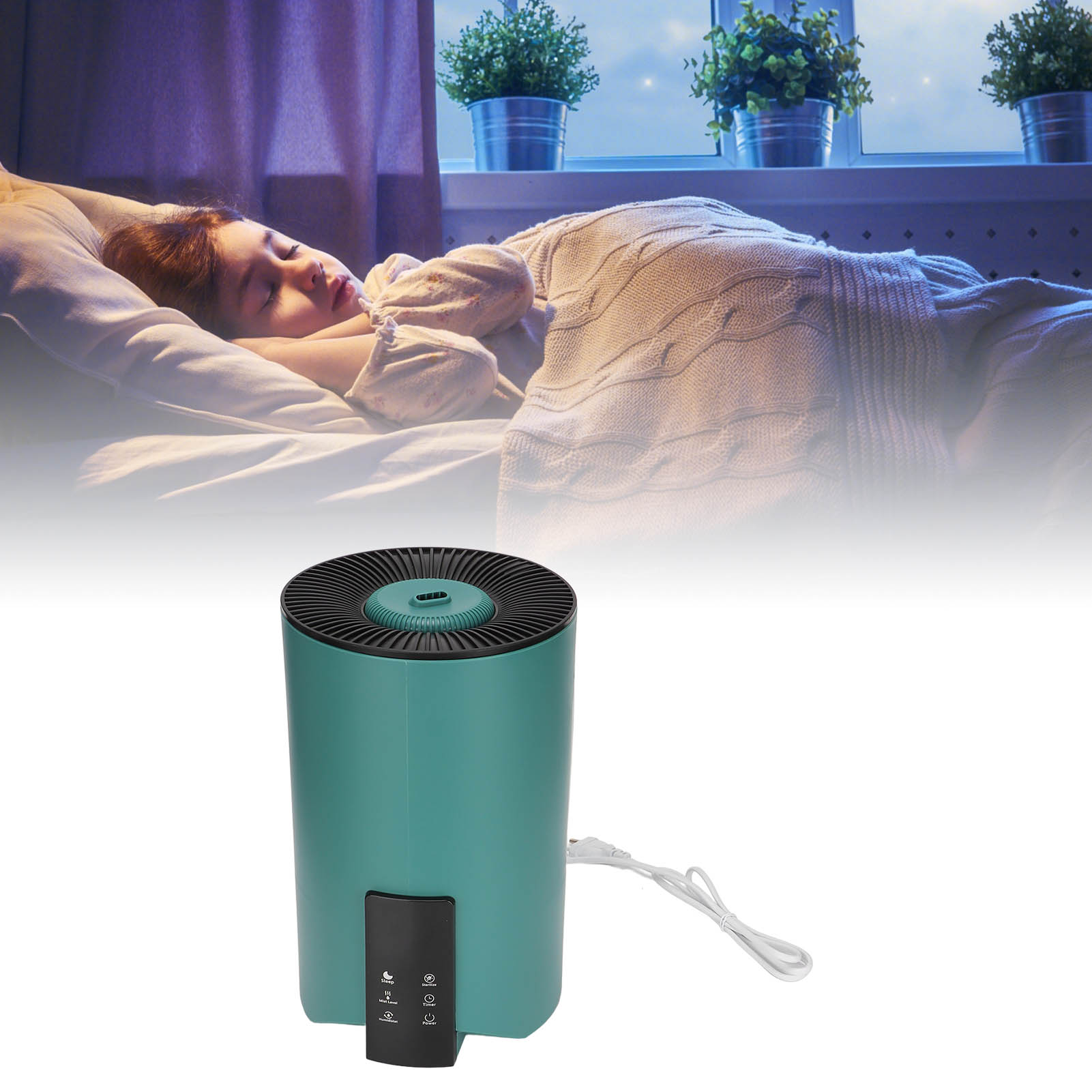 Großvolumiger Luftbefeuchter (5 Liter), Warm-/kaltnebel, Intelligenter Luftbefeuchter Mit Konstanter Luftfeuchtigkeit, Europäischer Standard 100–240 V
