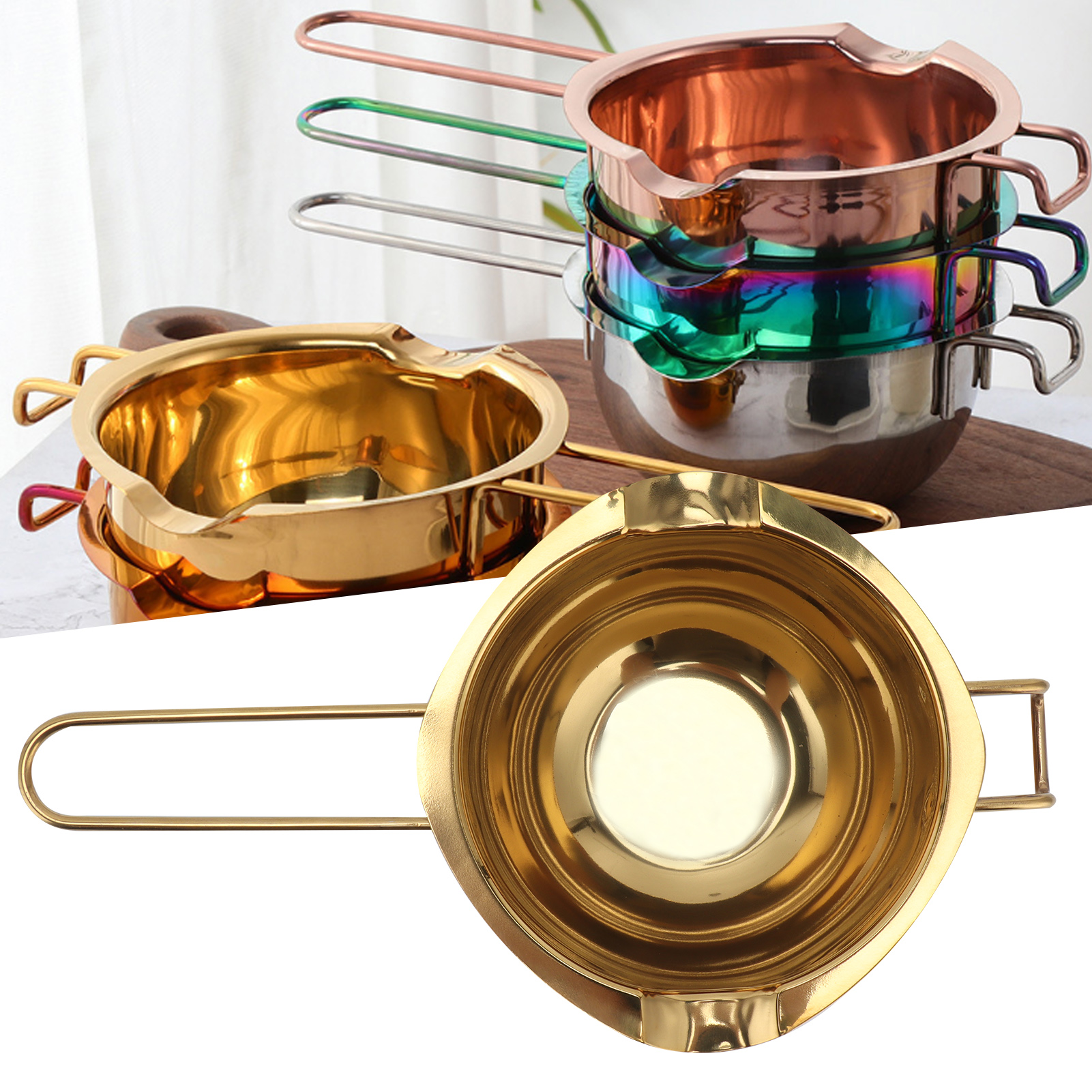 Butterschmelzschüssel Aus Edelstahl, Käseschmelzpfanne, Küchenutensil Für Zuhause, Gold