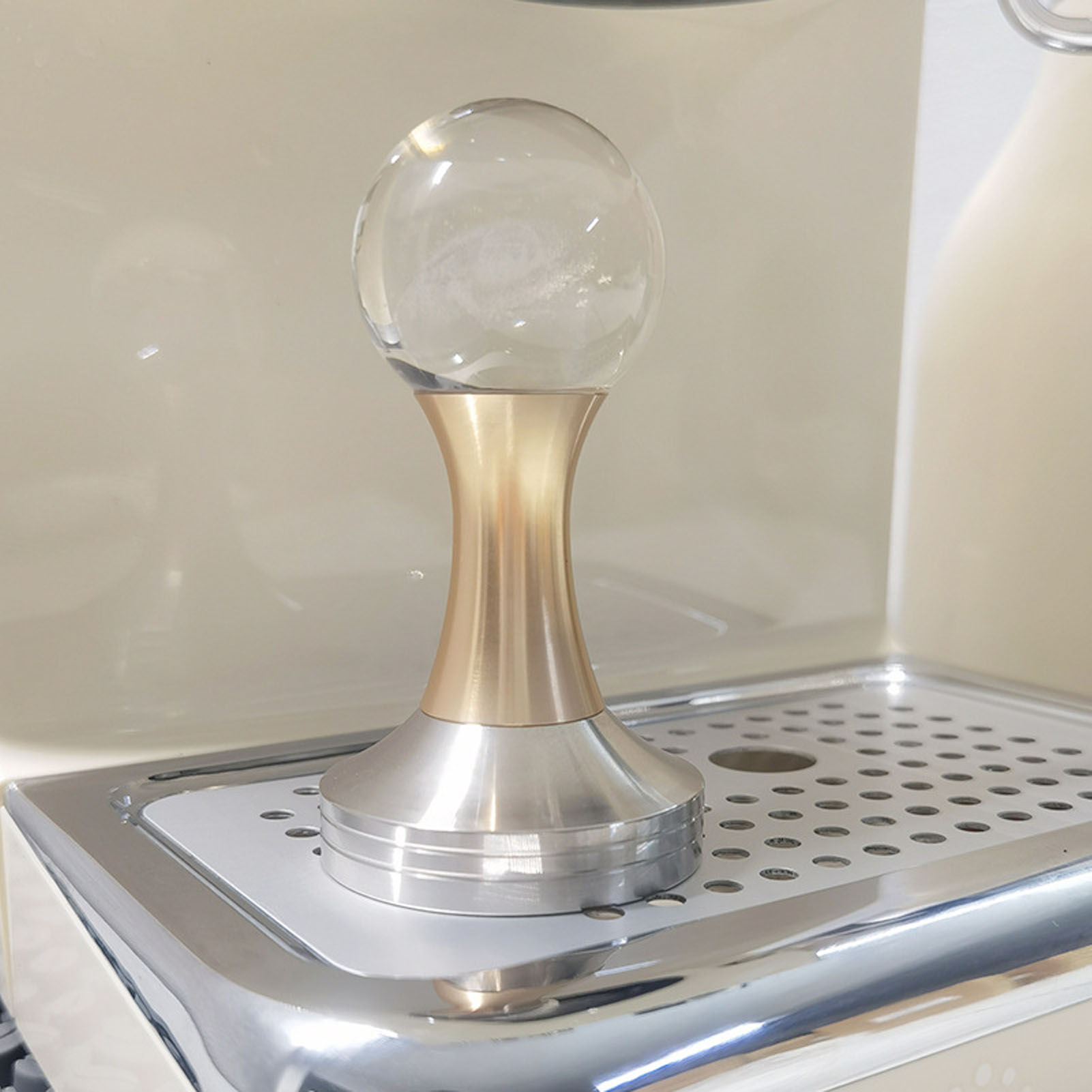Kaffeestößel Aus Lebensmittelechtem Edelstahl, Kristallkugel, Kaffeehammer Für Die Küche, Goldsäule 58 Mm/2,3 Zoll