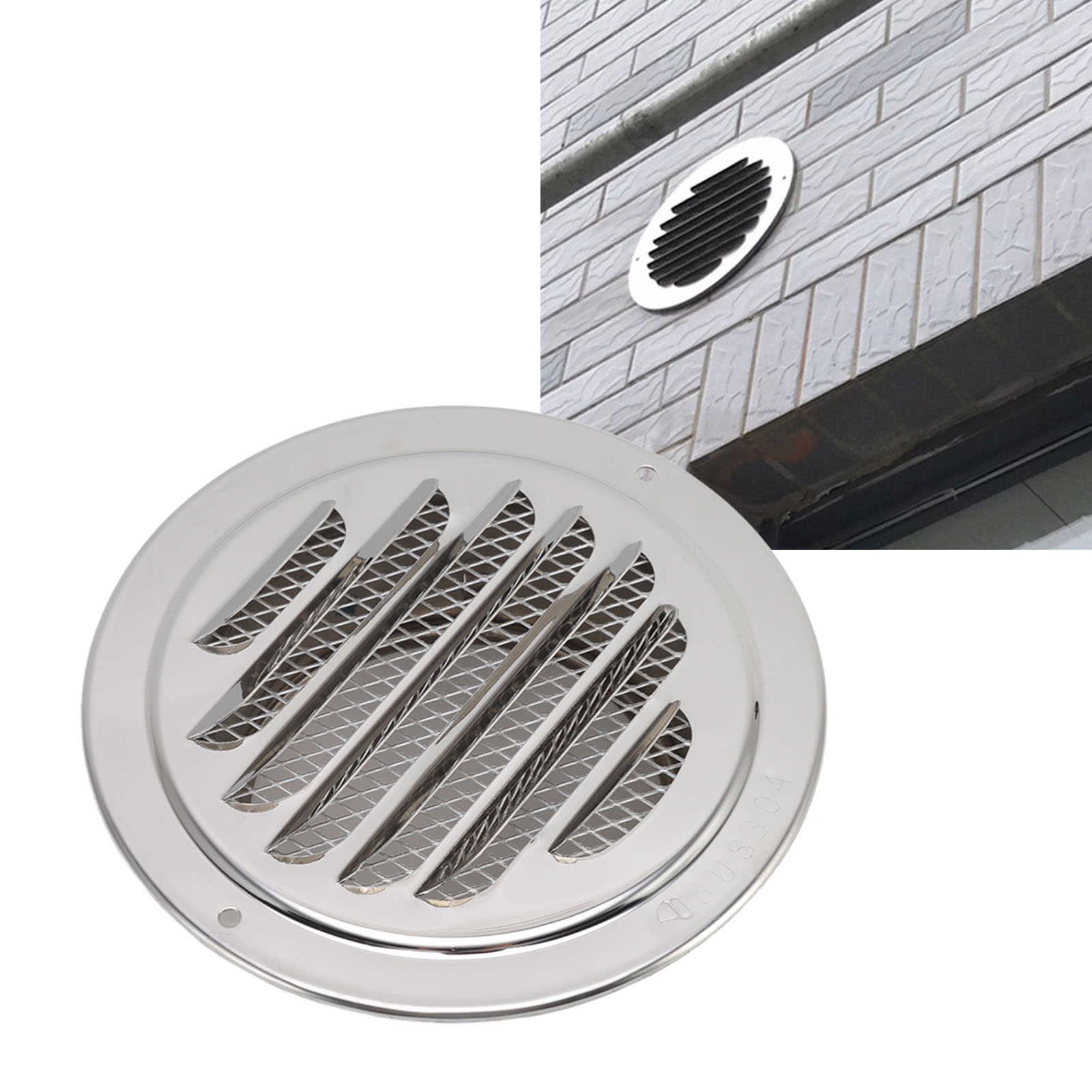 Rundes Lüftungsgitter Aus Edelstahl 304 Für Abluftkanäle, 150 Mm / 5,9 Zoll, Für Küche Und Bad