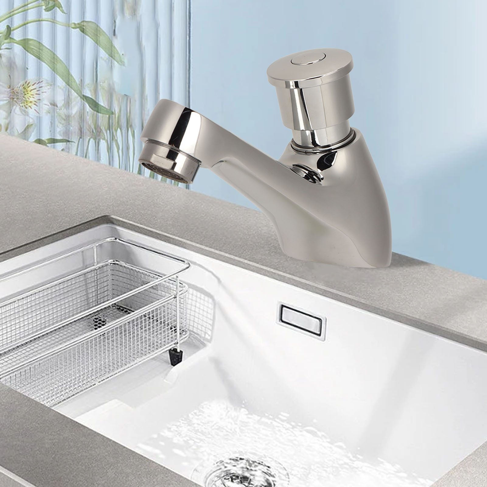 Neuer, Verzögerungsfrei Öffnender Wasserhahn Typ 98 Für Waschbecken Und Waschtische, Einwandiger Kaltwasser-waschtischhahn Aus Kupfer