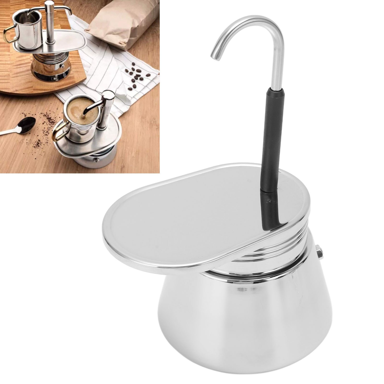 Einrohr-mokakanne, Espressokanne, Filterkaffeemaschine, Kaffeemaschine Aus Edelstahl, Für Den Hausgebrauch, 200-ml-einrohr-kaffeemaschine