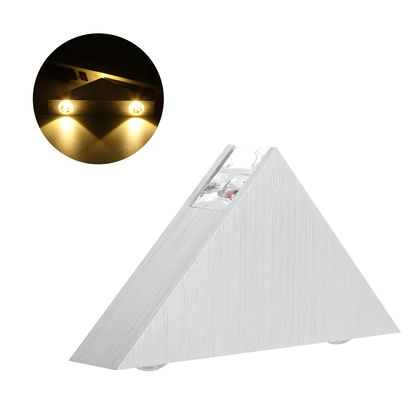 Dreieckige Led-wandleuchte, Nachttischlampe Für Flur, Hintergrundbeleuchtung, 9 W, Warmweißes Licht, 85–265 V