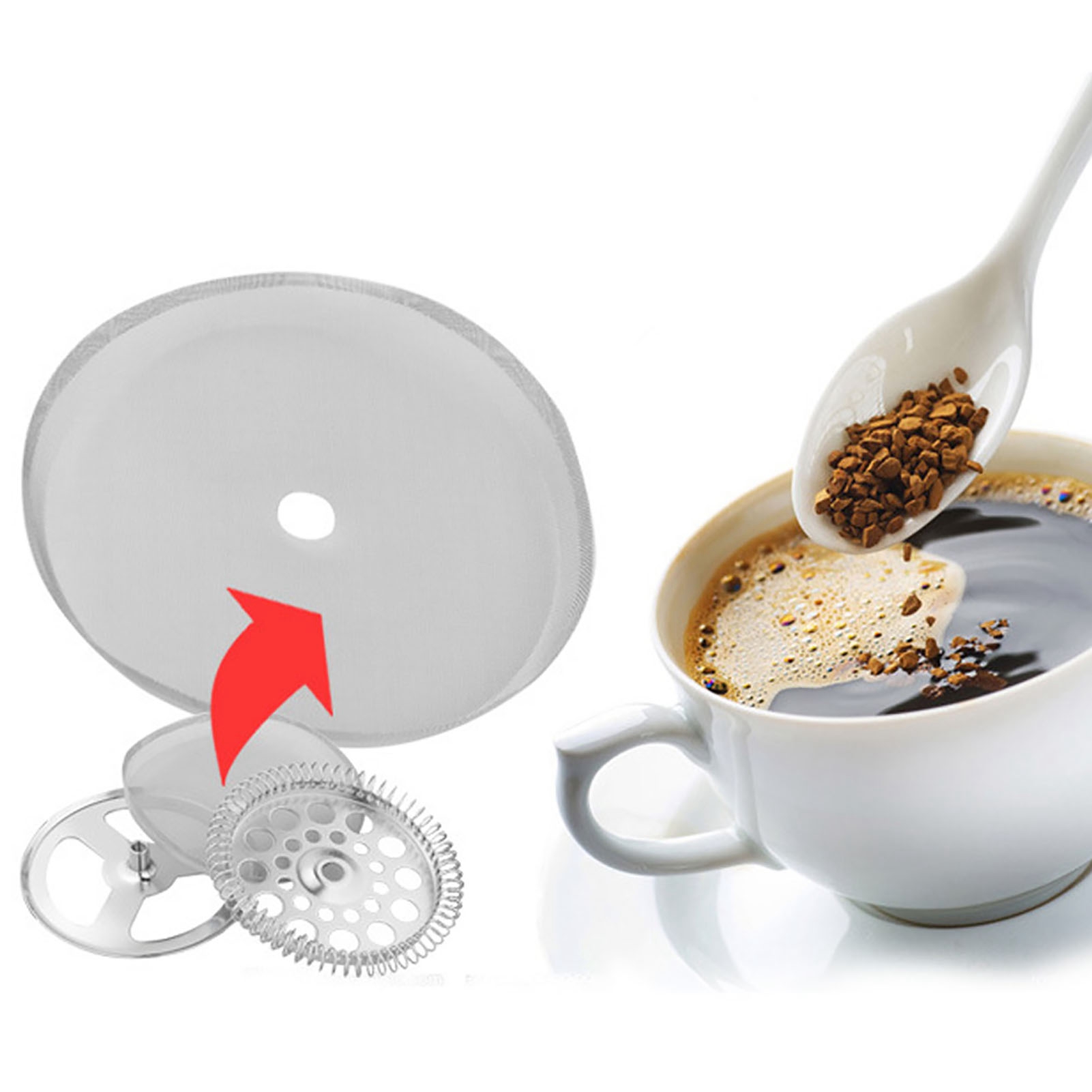 Set Mit 5 Abnehmbaren, Tragbaren Kaffeefiltern Aus Edelstahl 304 Für Kaffeemaschinen, 1000 Ml Fassungsvermögen.