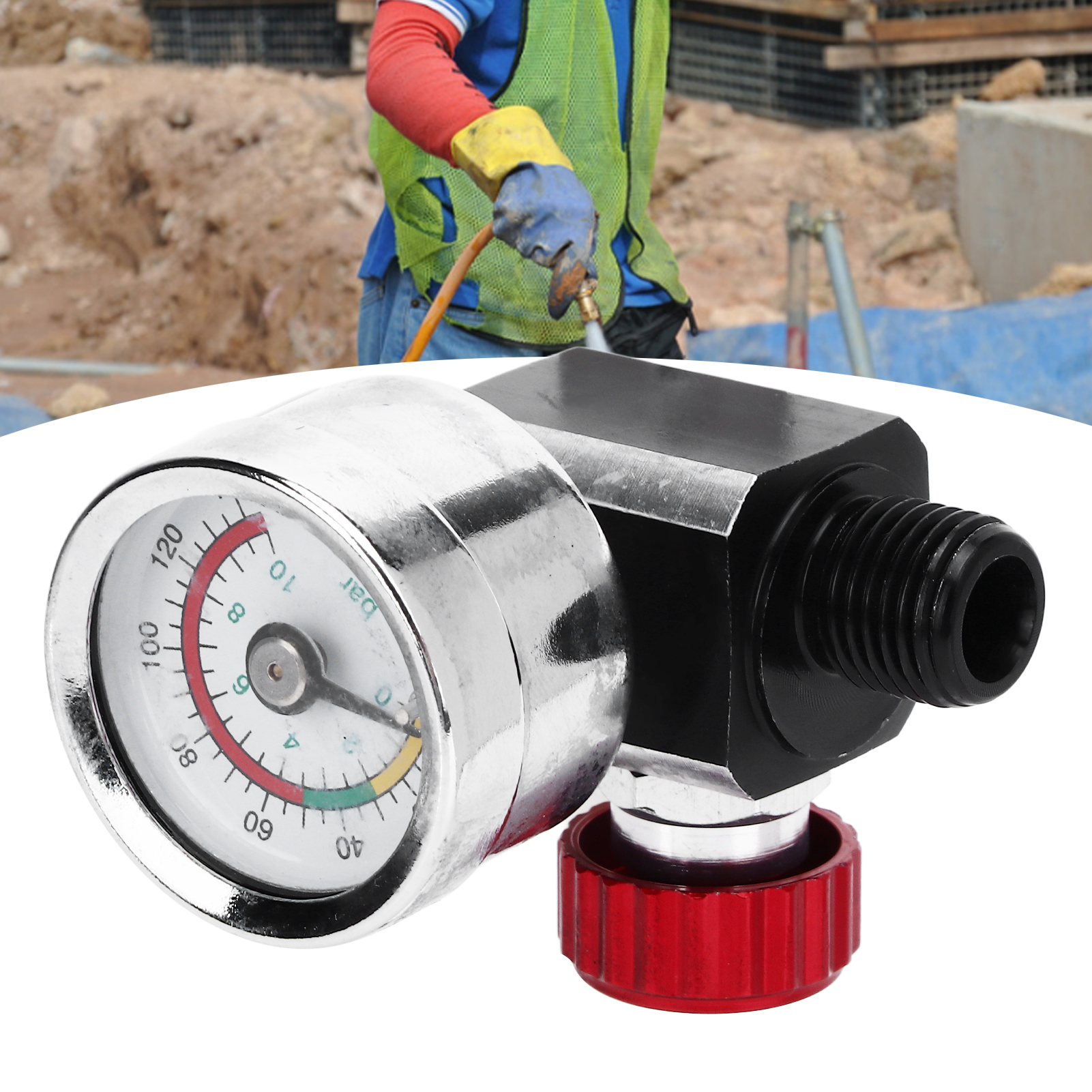 G1/4 140 Psi Manometer, Zubehör Für Farbpistolen, Pneumatischer Regler, Druckregelventil