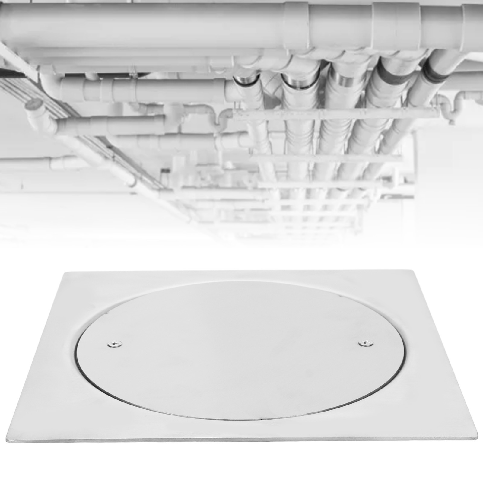 20 X 20 Cm Großer Reinigungskanal Aus Edelstahl, Verdickte Inspektionsöffnung Aus Edelstahl 304, Abgedichtet, Um Gerüche Und Verstopfungen Zu Vermeiden, Für Den Außenbereich Geeignet, 110-mm-schlauch.