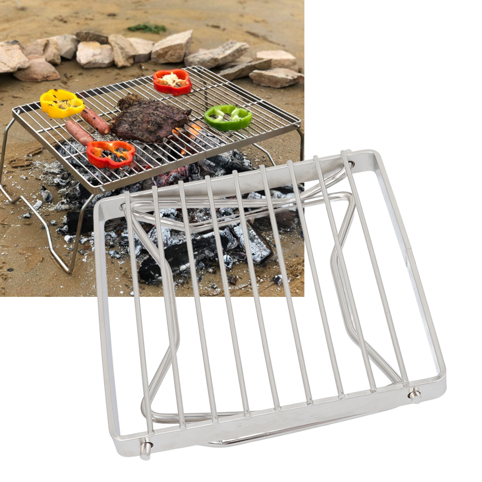 Mini-falt- Und Tragbarer Grill, Herdständer, Kochfeldständer, Edelstahl-topfständer