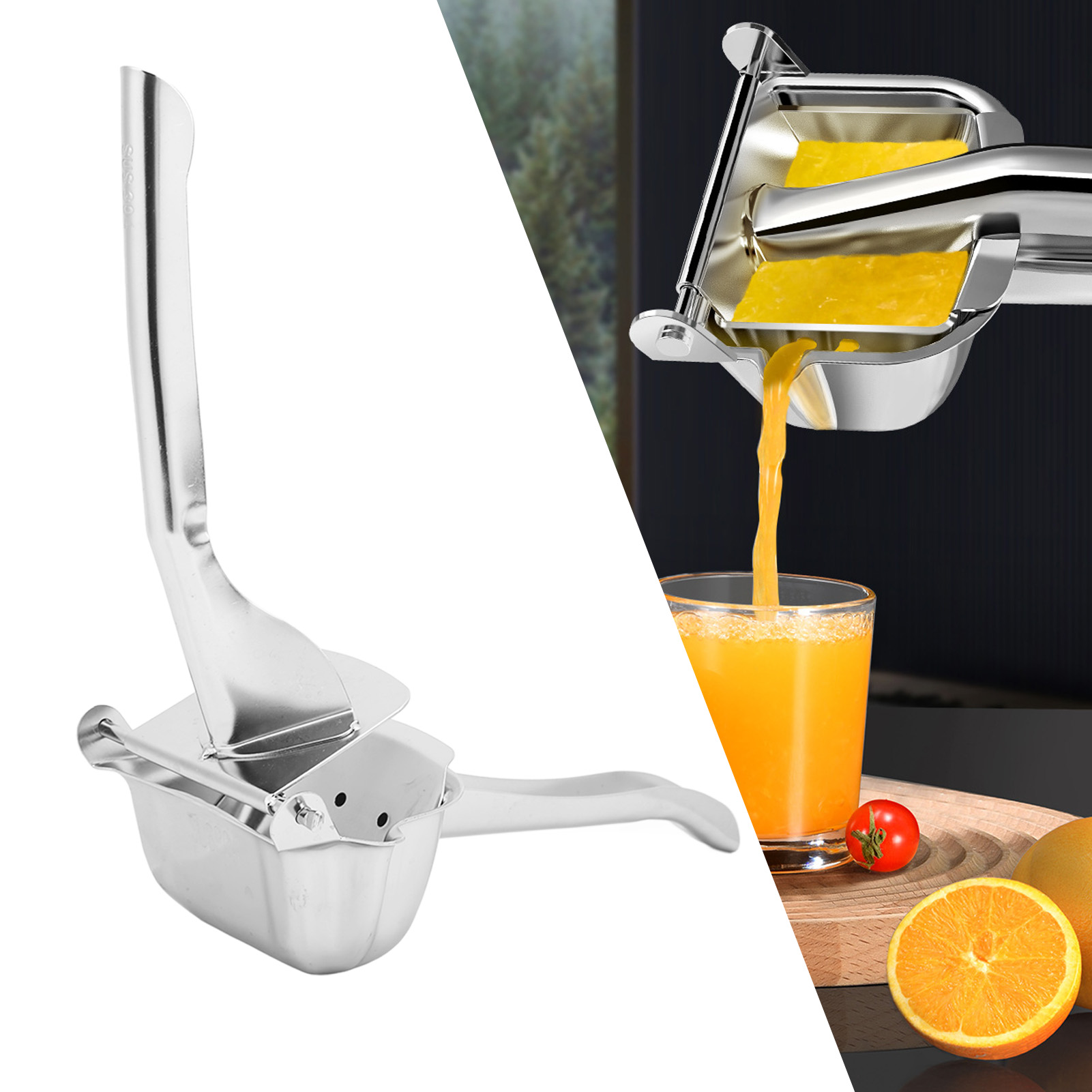 Manuelle Zitruspresse Aus Edelstahl 304 Für Zitronen Und Orangen, Ideal Für Die Küche.