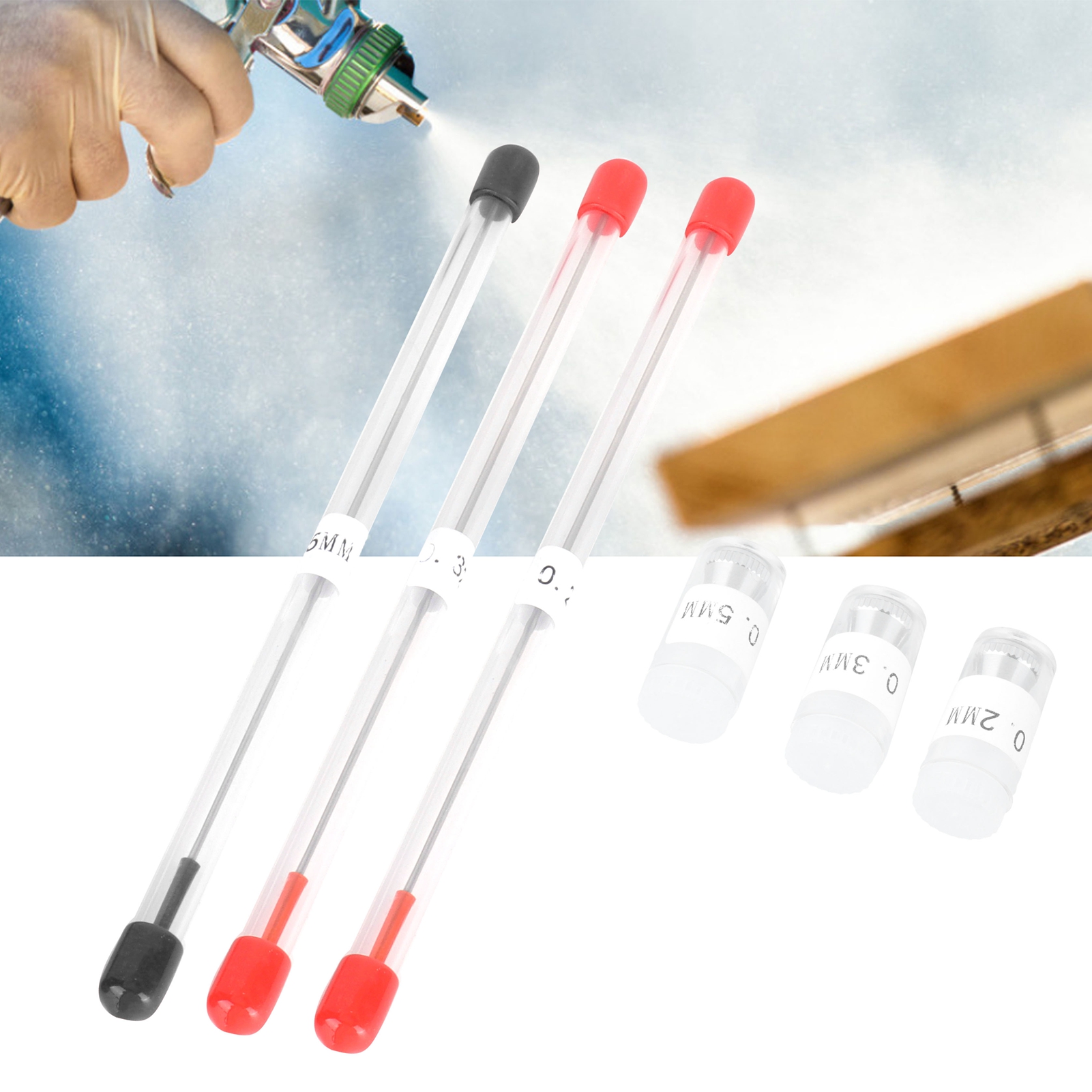 0,2/0,3/0,5 Mm Airbrush-düse, Nadel, Düsenkappe, Ersatzteile Für Farbspritzpistolen