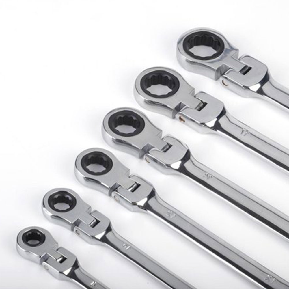 Satz Mit 7 Multifunktions-ratschenschlüsseln Mit Flexiblem Kopf (8-19 Mm)