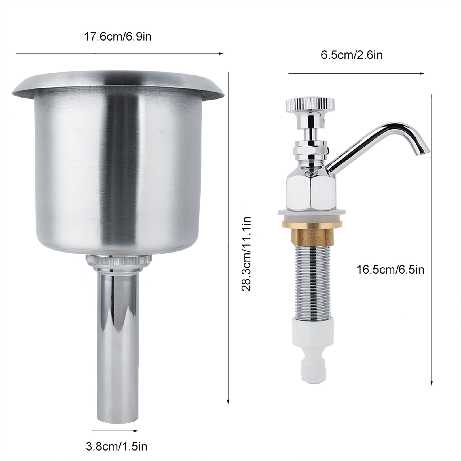 Dipperwell Edelstahl-armaturenset Für Spülbecken, Kaffeezubehör, Waschwerkzeug