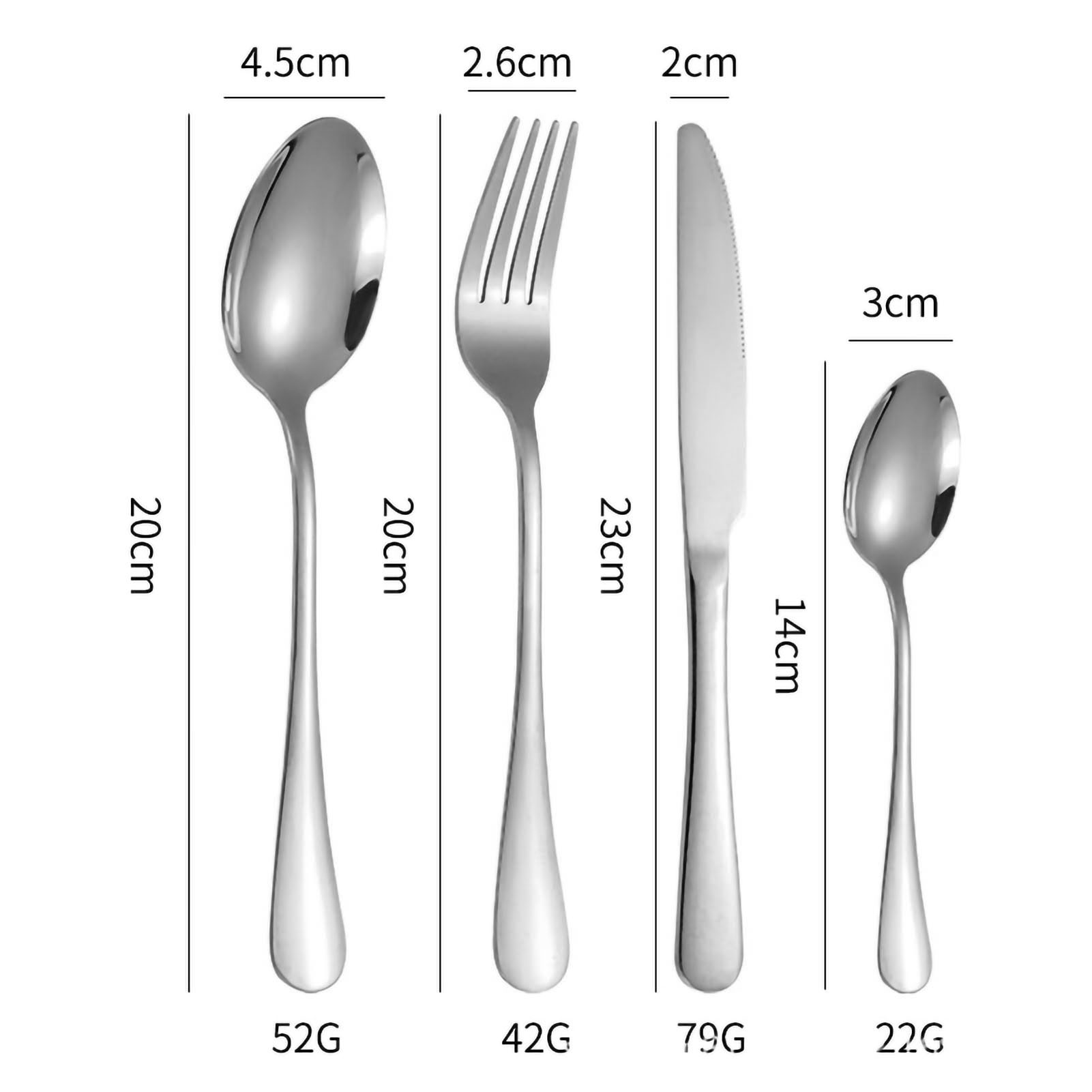 Amazon 24-teiliges Edelstahl-besteckset 1010 Westliche Küche Vier Hauptteile Besteckhalter Geschenkbox Produkt 1010 Silber 24-teiliges Set Hängeregal