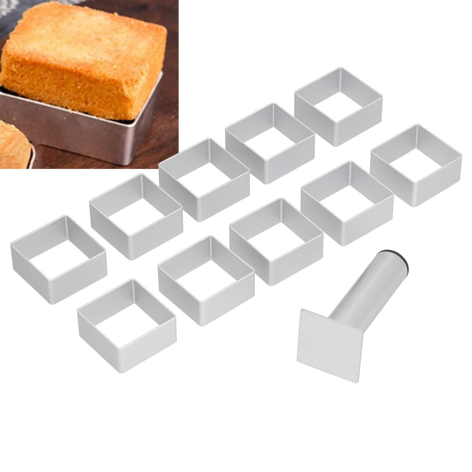 Kuchenform-set Aus Edelstahl Für Mondkuchen, Kekse, Gebäck Und Fondant, Backwerkzeug Für Kitchenquadrate