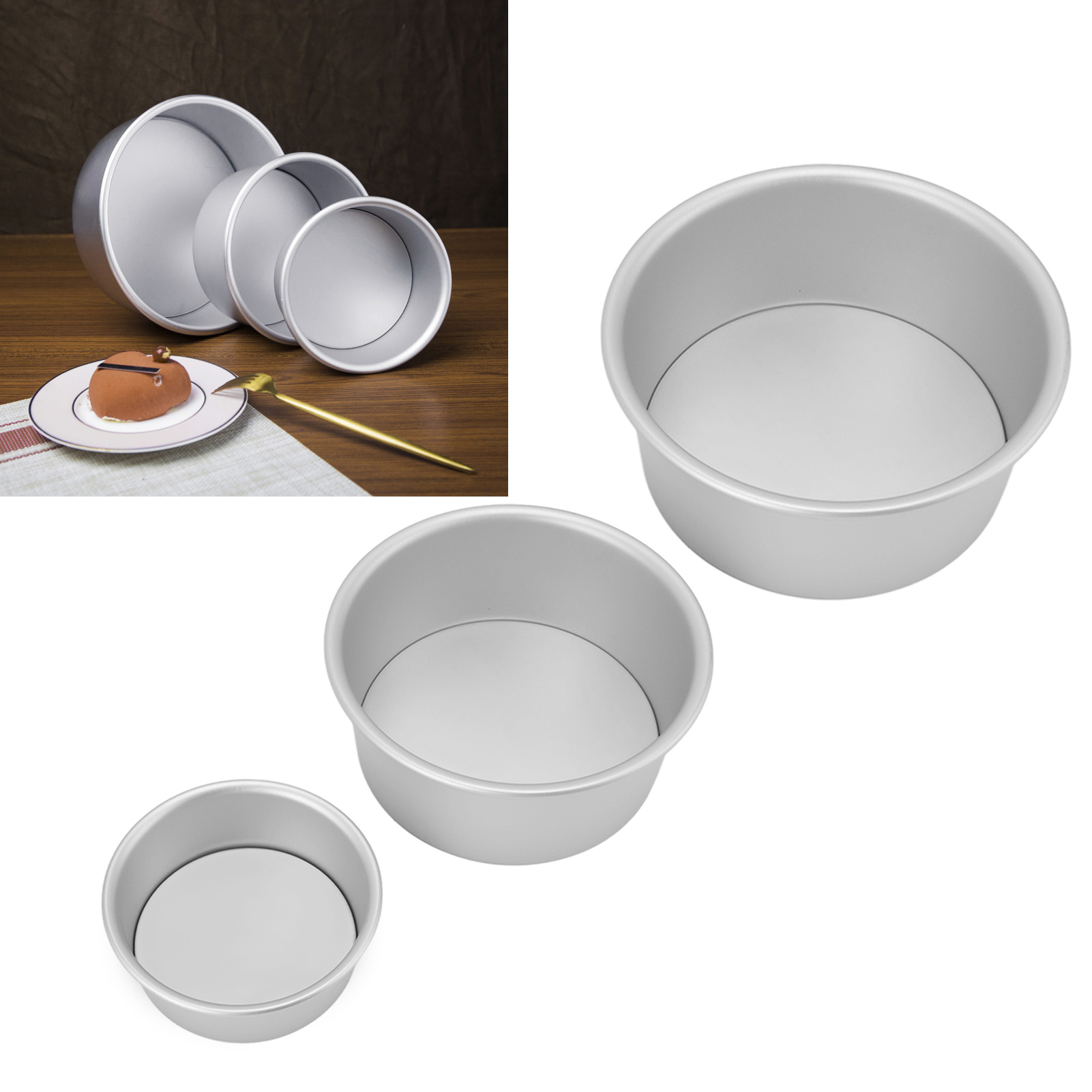 Dreiteilige Runde Springform (4, 6 Und 8 Zoll), Eloxierte Aluminium-kuchenform, Chiffon-kuchenform, Backutensilien