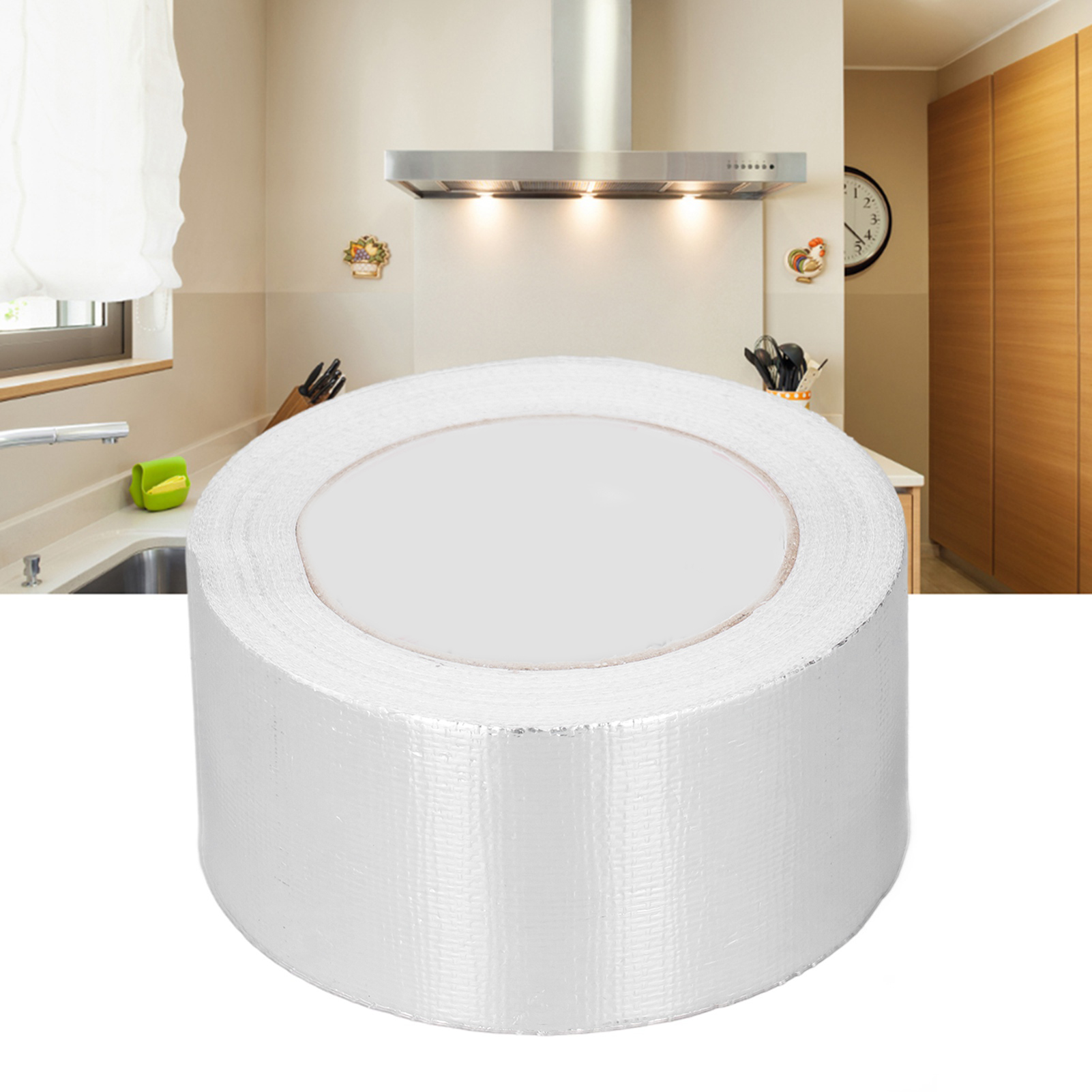 Glasfaser- Und Aluminiumfolienklebeband, Wasserdichtes Klebeband Für Dunstabzugshauben Und Klimaanlagenkanäle, Hochtemperaturbeständiges Selbstklebeband, 8 Cm