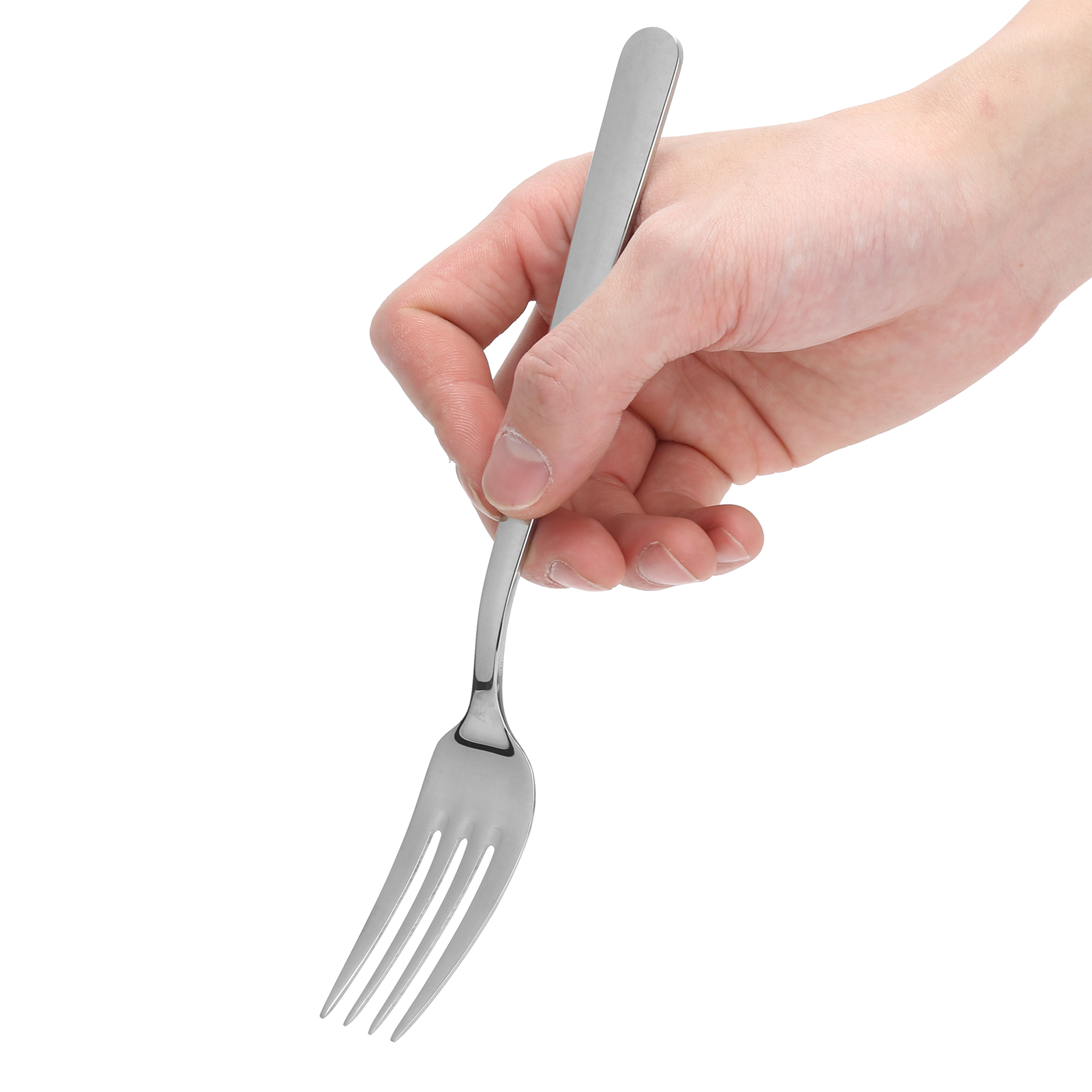 Set Aus 12 Edelstahl-besteckteilen Für Hotels Und Restaurants, Inklusive Einer Gabel.
