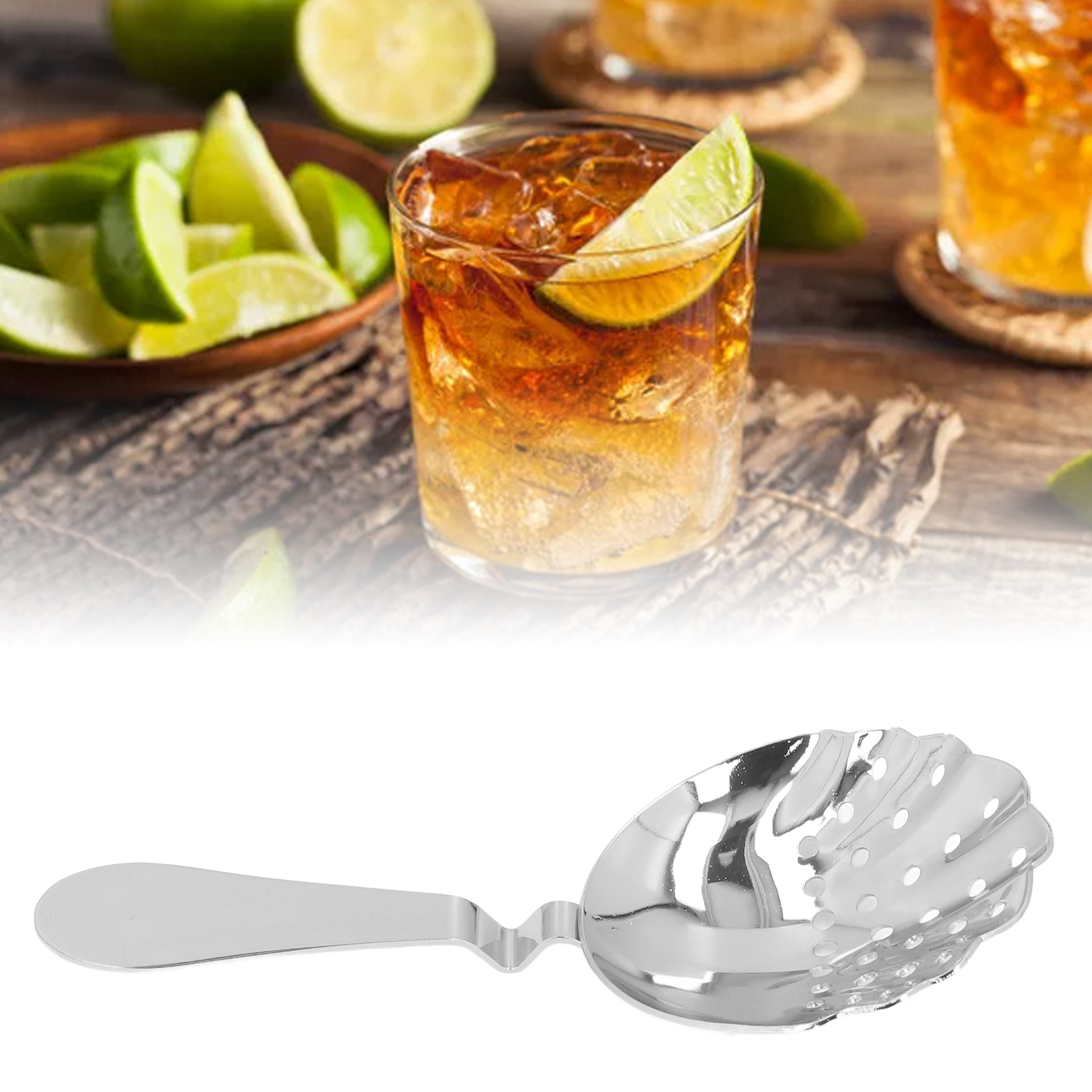 Eissieb Aus Edelstahl, Eisschaufel, Cocktailsieb, Bar-eissieb, Silber