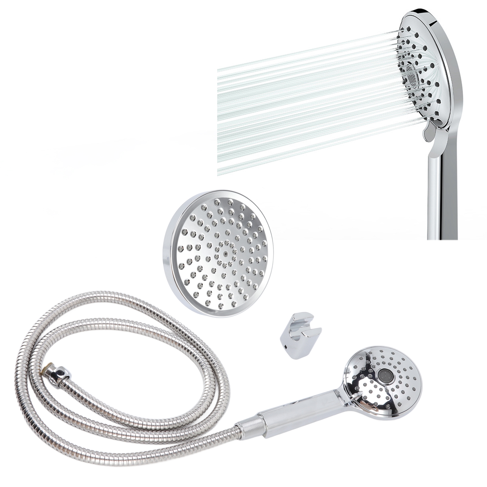 G1/2 Einbau-duschset Mit Zulauf, Inklusive Doppelstrahl-duschkopf Und Handbrauseset.