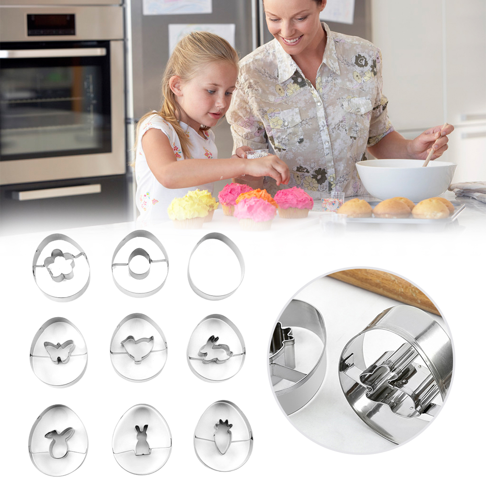 9-teiliges Ausstechformen-set Aus Edelstahl 430 Für Osterkekse, Fondanttorten Und Zum Backen