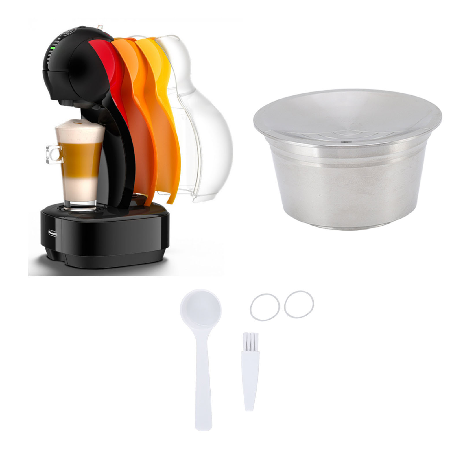 Geeignet Für Dolce Gusto Kaffeemaschinen (wiederverwendbarer Edelstahl-kaffeefilter, Crema-kaffeekapseln)