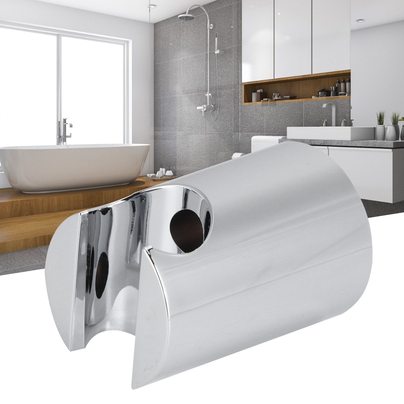 Wandmontierte Duschkopfhalterung, Handbrausehalterung, Passend Für Badezimmer Und Baumärkte. Silber.