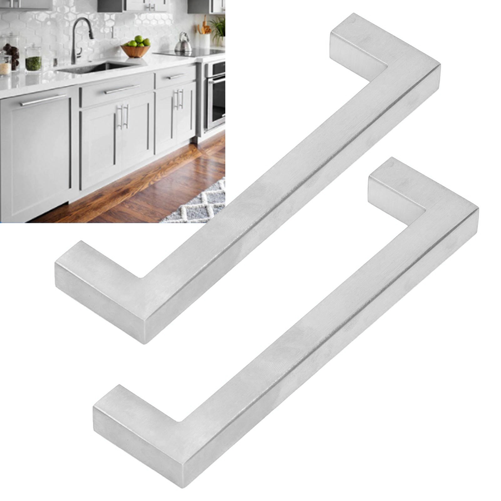 4 Sets Edelstahlgriffe Für Schubladen, Möbel, Holztüren Und Glastüren, 12 X 12 X 128 Mm.