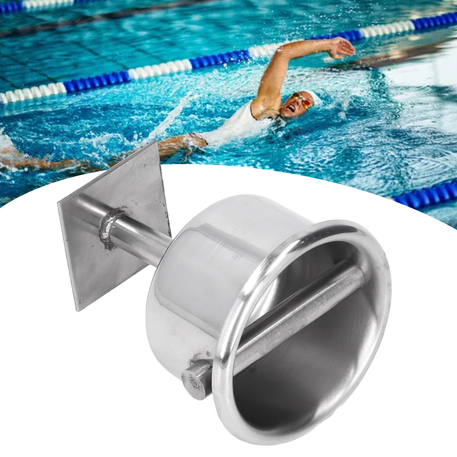Zubehör Für Schwimmbecken Aus Edelstahl: Integrierte Befestigungen Für Schwimmseile, Integrierte Elemente, Wasserlinie.