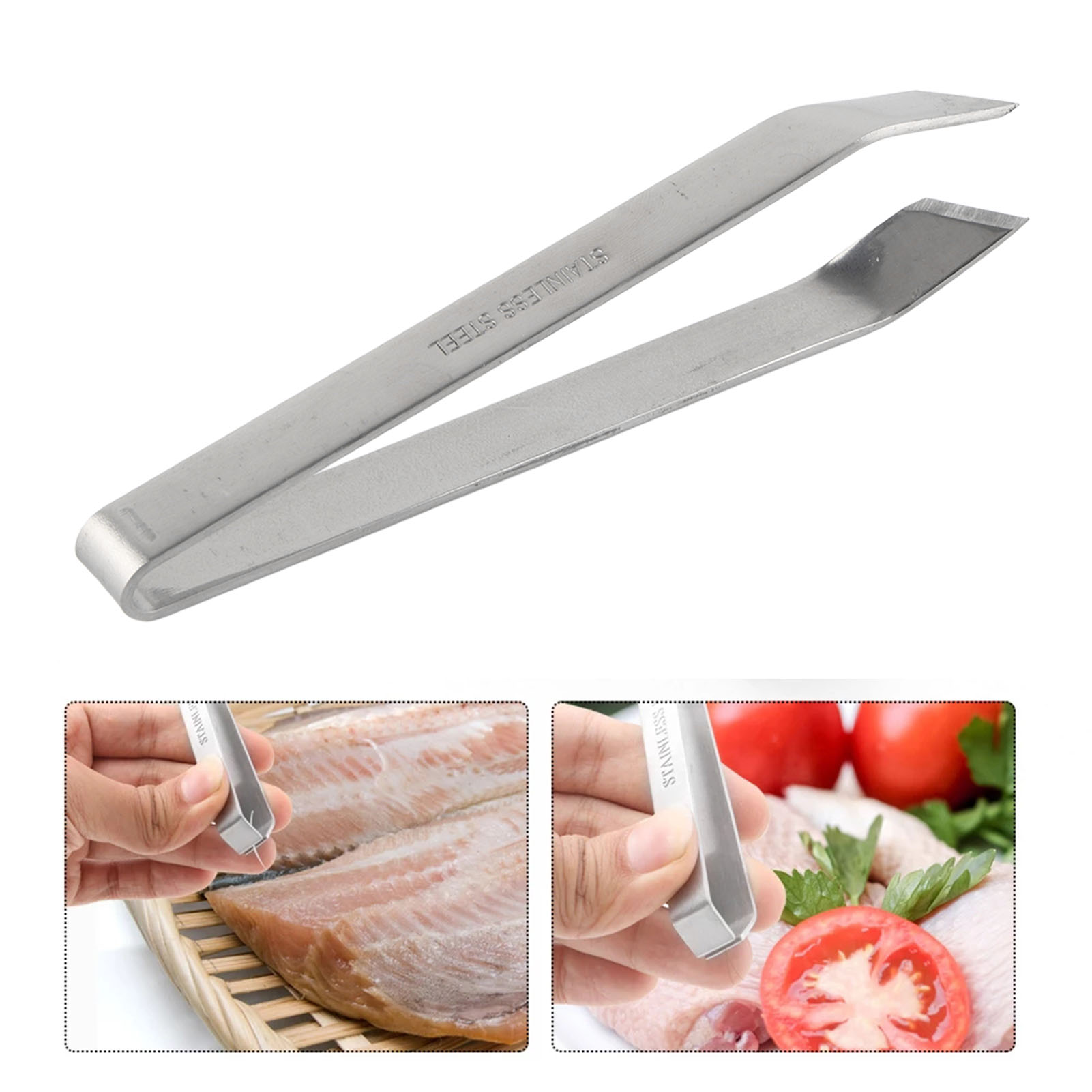 Fischgrätenpinzette, Edelstahlwerkzeug Zum Entfernen Von Schweineborsten, Küchenaccessoire