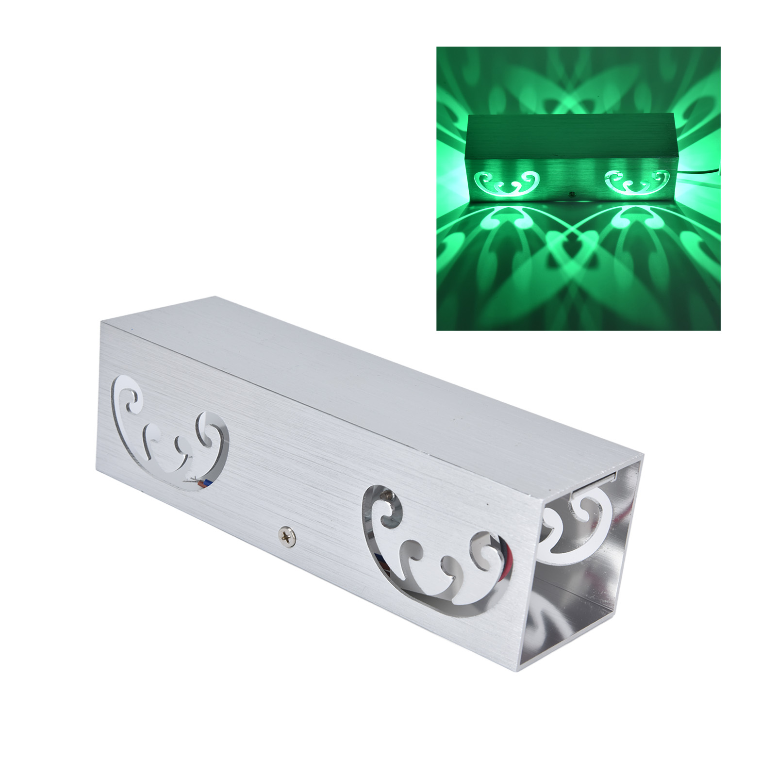 Schmetterlingsförmige Wandleuchte Mit Zwei Led-köpfen (2 W), Aluminiumrahmen, Diffusem Licht, Dekorative Deckenleuchte Für Bareingang Oder Flur, Grünes Licht