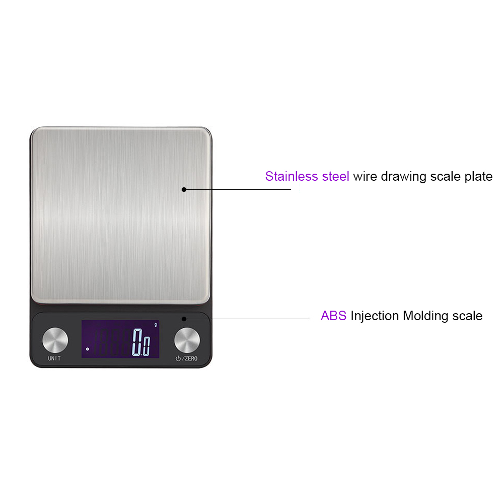 Hochpräzise, Wiederaufladbare, Multifunktionale Elektronische Küchenwaage Mit Usb-anschluss, 5 Kg Tragkraft, 0,1 G Genauigkeit