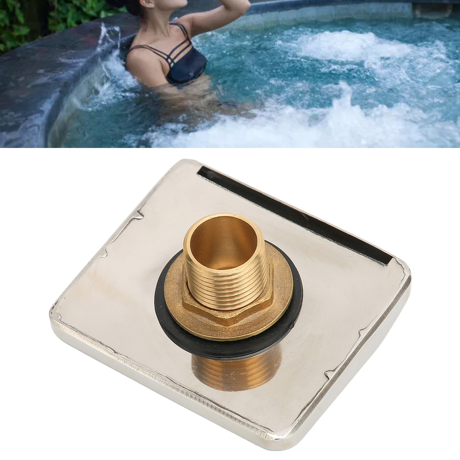 Wandmontierte Wasserfall-duschdüse Für Spa-/massagebad, Außengewinde G1/2, Edelstahl, Poolbadzubehör.