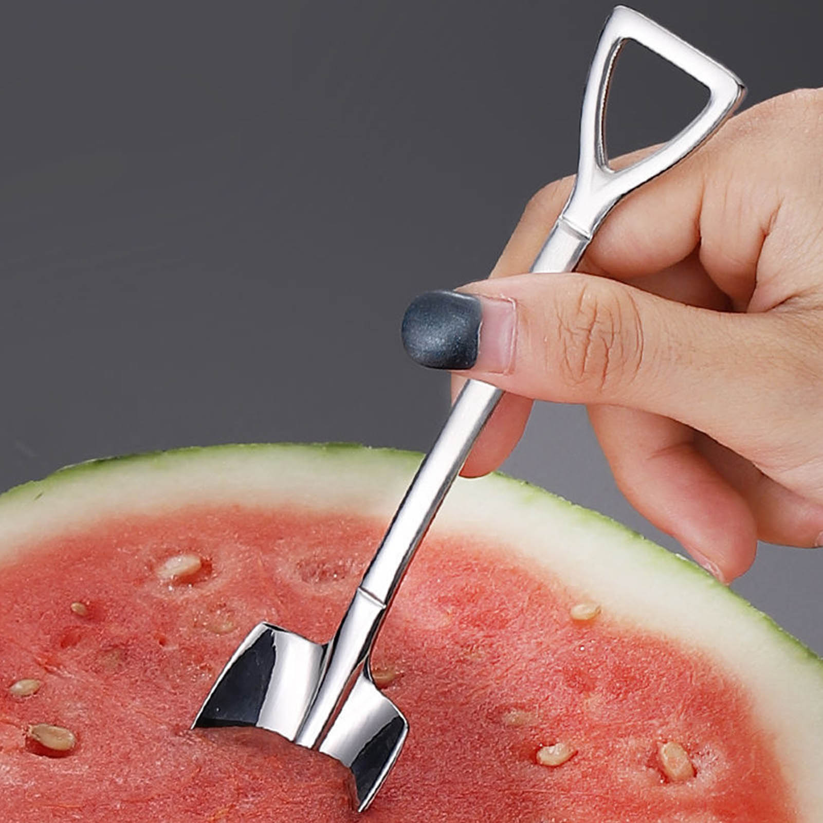 Spatel, Löffel, Schöpfkelle Und Löffellöffel Aus Edelstahl Für Desserts Und Wassermelone 4 Spitze Spatel