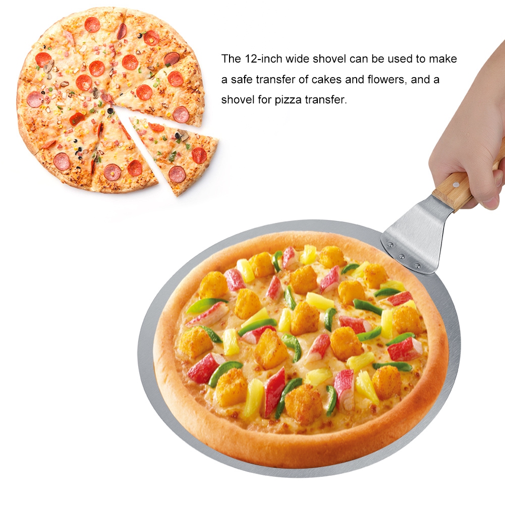Backutensilien Pizzaschieber Und Kuchenschieber Aus Edelstahl, Ideal Für Sicheres Backen Und Transportieren.