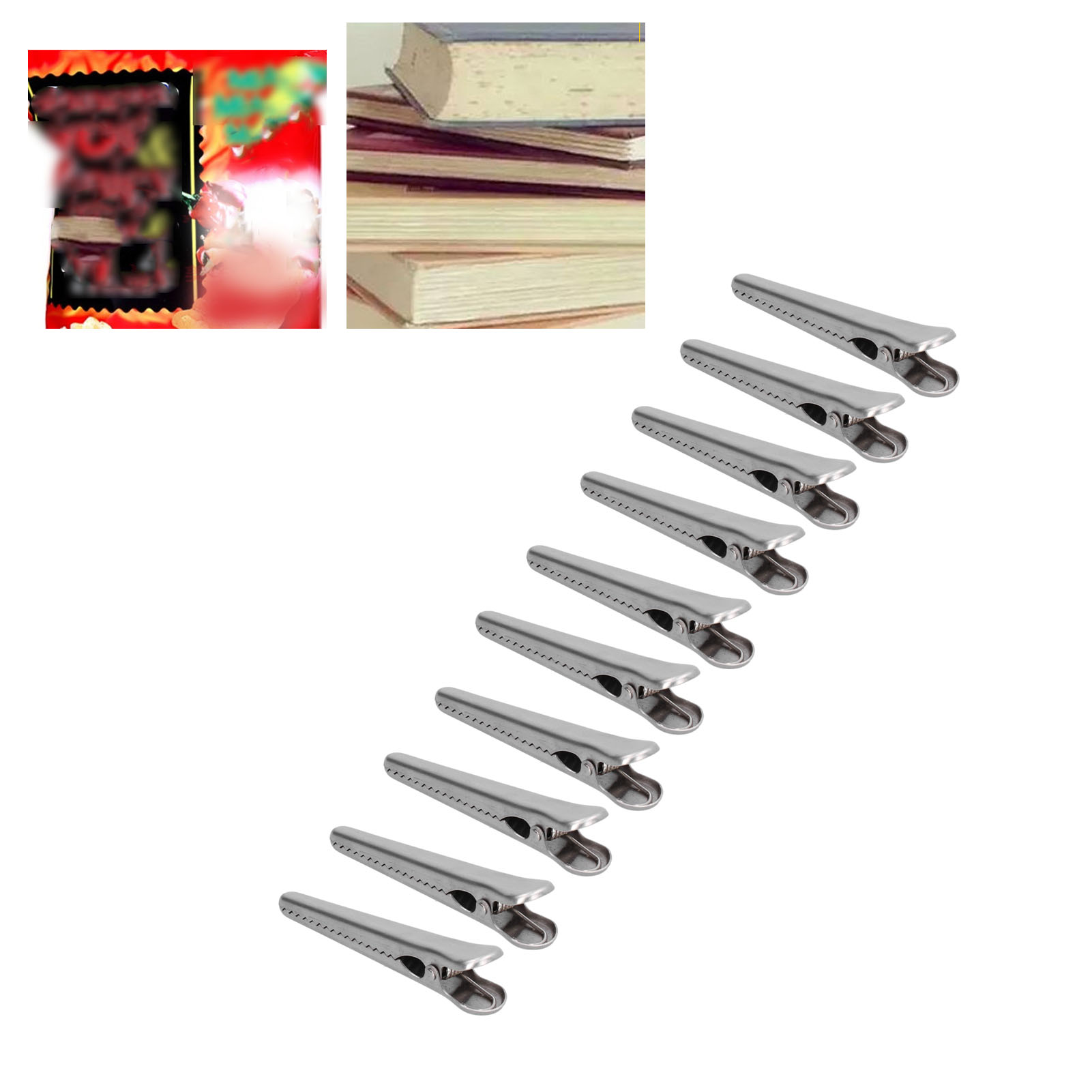 Set Mit 10 Edelstahl-verschlussclips Für Kaffee- Und Lebensmittelbeutel, 11,5 Cm Multifunktionales Küchenwerkzeug.