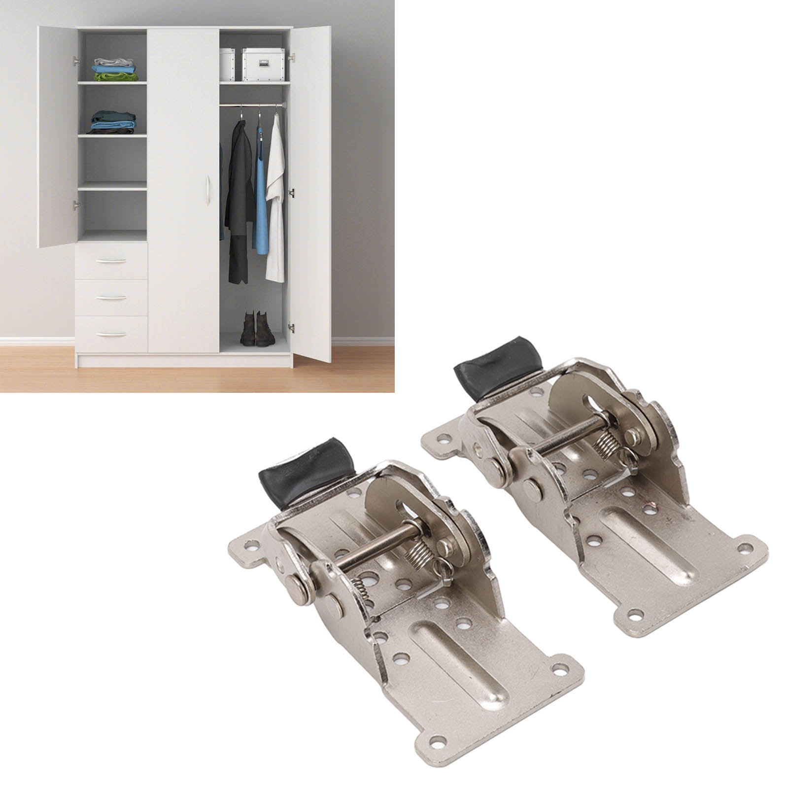 Set Aus 2 Selbstverriegelnden 180°-klappscharnieren Aus Zinklegierung Für Schrank- Und Tischtüren.