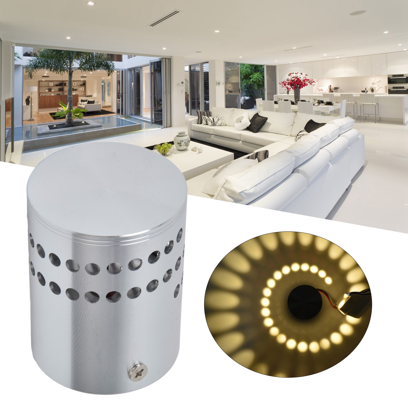 Moderne Und Kreative Spiralförmige Led-wandleuchte Aus Aluminium, 3 W, Zur Aufputzmontage, Ideal Für Wohnzimmer, Eingangsbereich, Nachttisch Oder Bar. Dekorative Leuchte Mit Mehreren Öffnungen, Warmwe