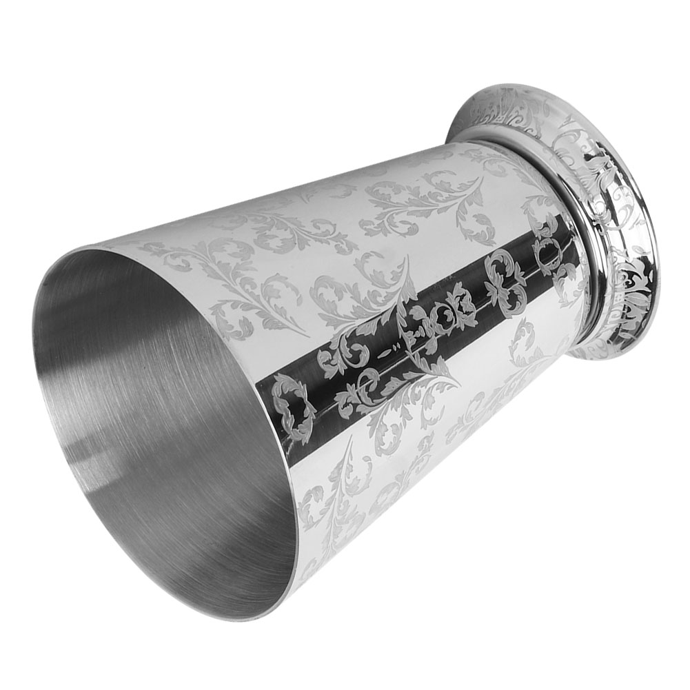 Eleganter Cocktailbecher Aus Edelstahl Mit Baumblattmuster (400 Ml) – Accessoires Für Zuhause, Partys Und Bars