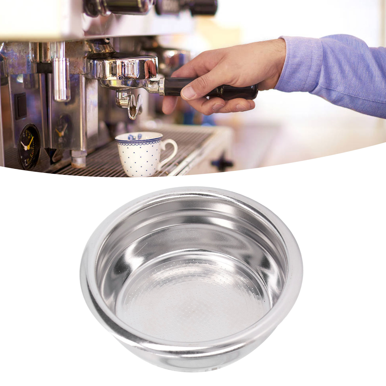 Filterhalter Für Halbautomatische Kaffeemaschine, 58-mm-doppelfilterhalter, Kaffeefilterhalter Aus Edelstahl 304, 58-mm-doppelfilterhalter.
