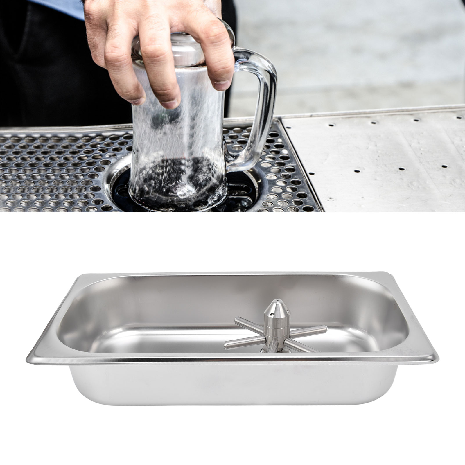 Automatische, Rotierende Edelstahl-tassenspülmaschine Für Teestuben, Cafés Und Bars Selbstreinigend, Hochdruckhahn Mittlere Größe, Modell B-1212-01.