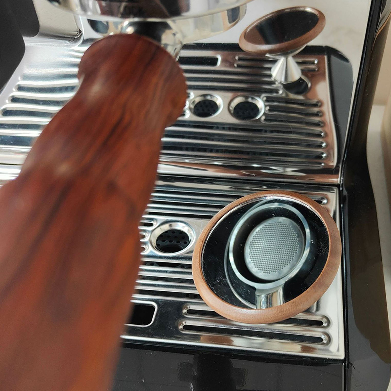Spiegel Aus Buchenholz, Extraktionsspiegel Für Espressomaschine, Extraktionsspiegel Für Espressomaschine Mit Multidirektional Drehbarem Sichtfeld, Beobachtungsspiegel Für Kaffeemaschine, Silber