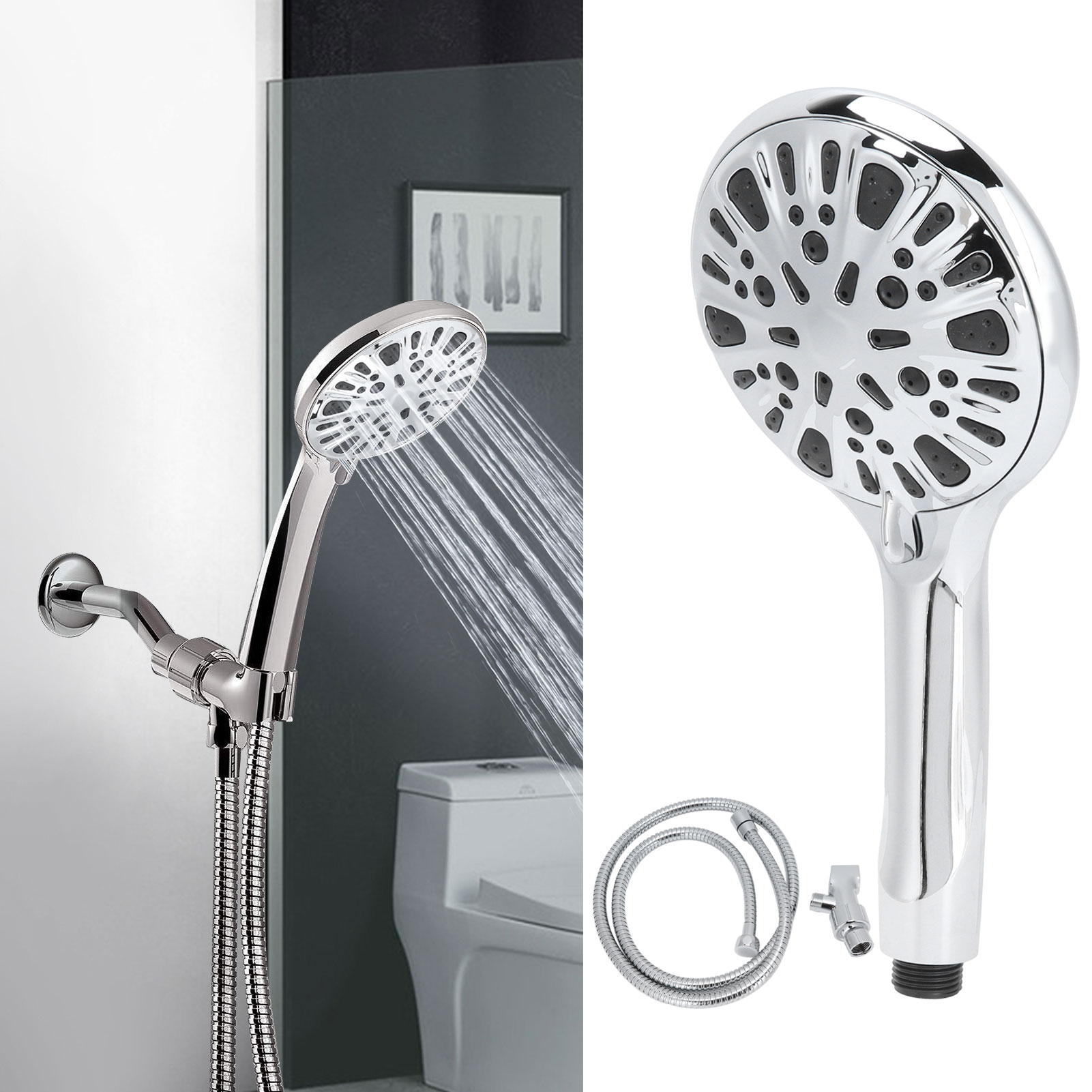 G1/2 9-düsen-duschkopf, Hochdruck-handbrause, Badaccessoire, Duschset