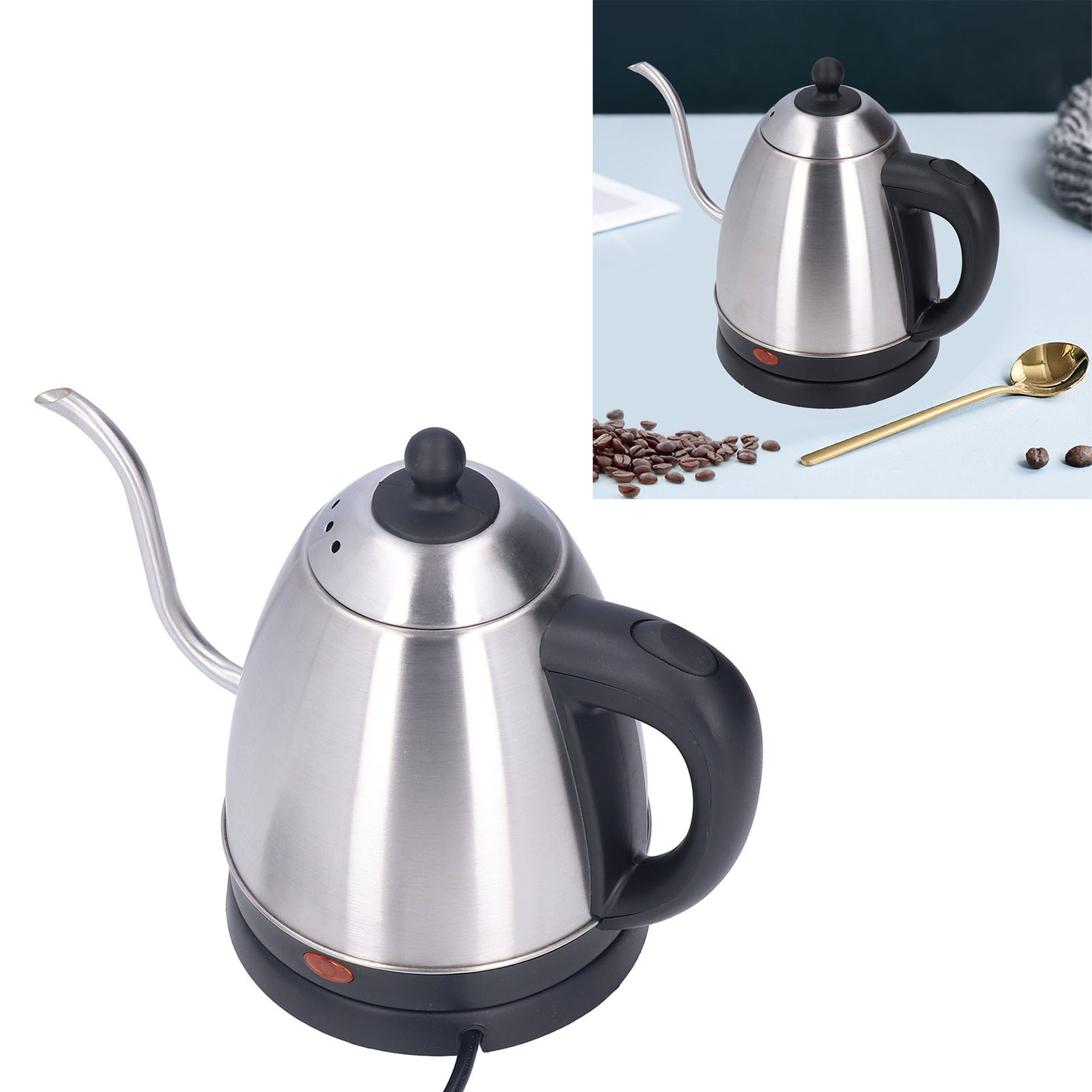 1,2-liter-edelstahl-wasserkocher Mit Filter, Schwanenhalskessel, Kaffeemaschine, Wasserkocher, Kaffeezubehör