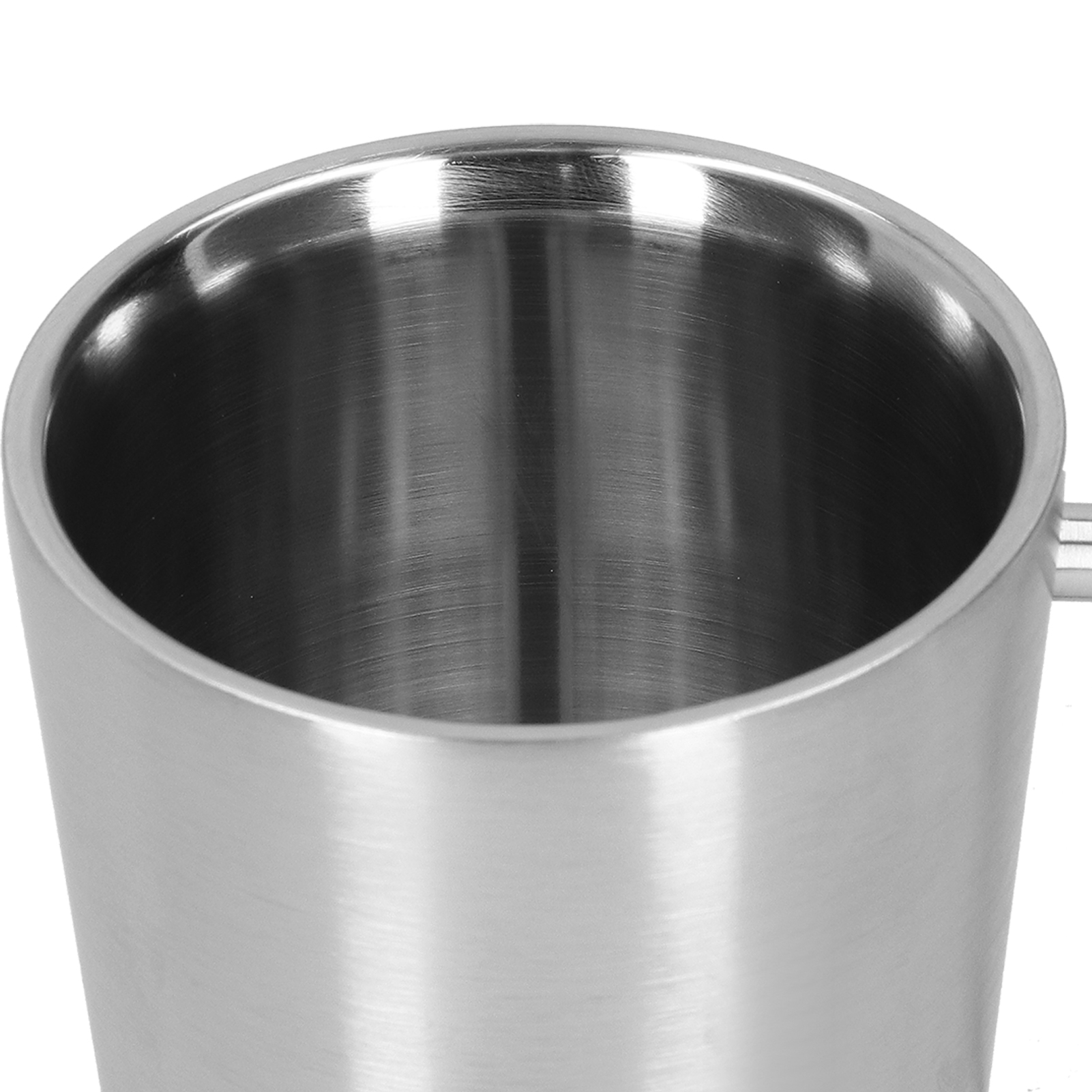 340 Ml Edelstahlbecher (304) Für Bier, Kaffee Oder Wasser Mit Henkel, Doppelwandig, Edelstahlfarbe