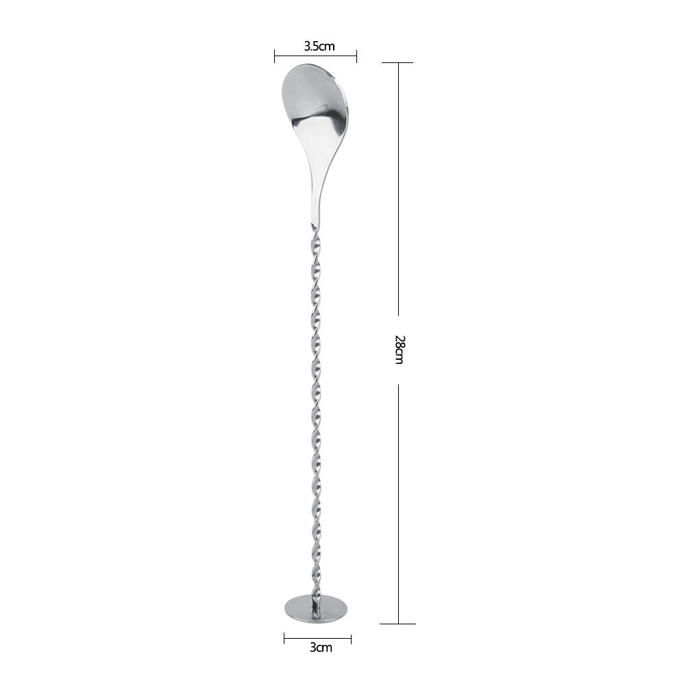 28 Cm (11 Zoll) Langer Cocktaillöffel Aus Edelstahl Für Barkeeper, Ideal Zum Mixen Von Getränken Und Wein.