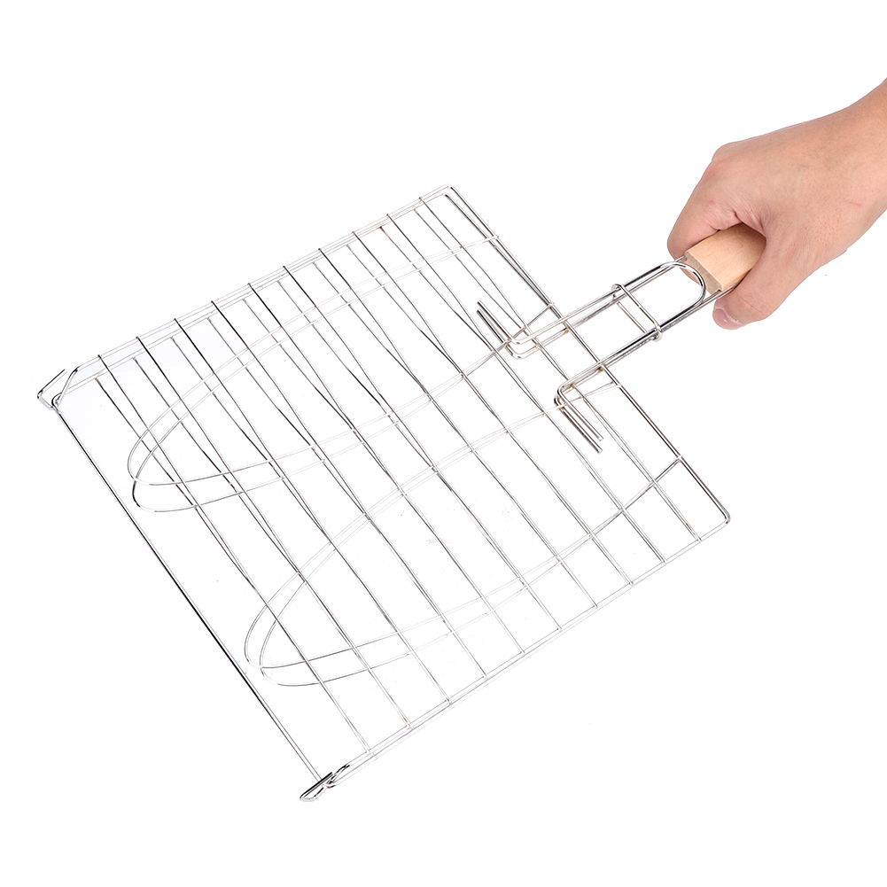 Antihaftbeschichteter Grillkorb Aus Edelstahl Mit Griff, Ideal Für Fisch Und Fleisch, Perfekt Für Grill Und Backofen.