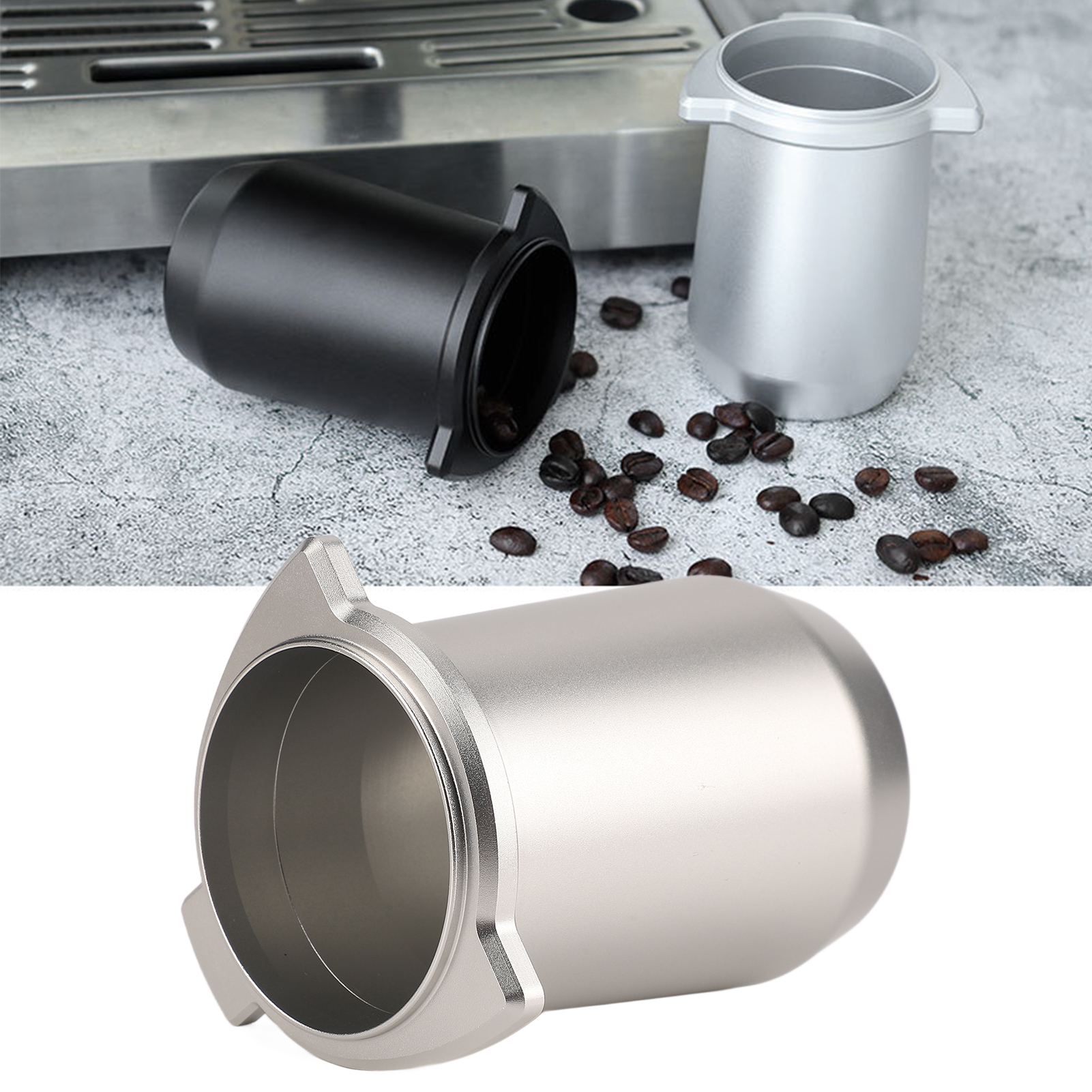 Breville 8-teiliger Behälter Für Gemahlenen Kaffee, Griff Für Kaffeemaschine, Pulverhalter, 54 Mm Aluminiumlegierung, Staubschutz, Silber 54 Mm.