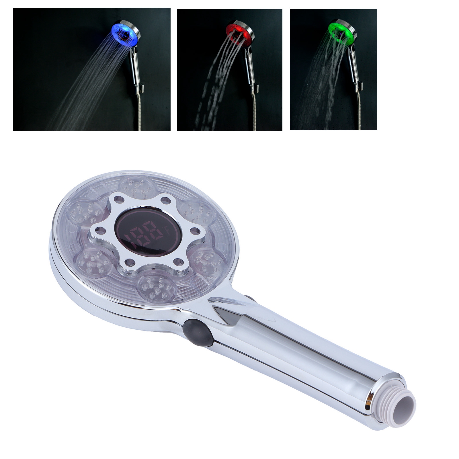 G1/2 Duschkopf Mit 3-farbiger Led-handbrause, Wassersparend, Für Das Badezimmer Zu Hause